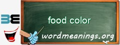 WordMeaning blackboard for food color